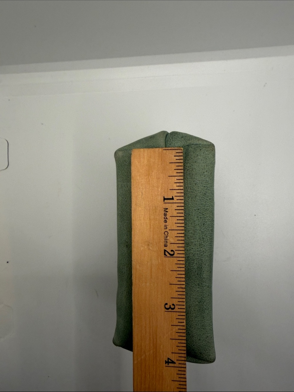 Portland Sueded Leather Pouch Green Leather Scallop-Trim top closesure - Picture 5 of 9